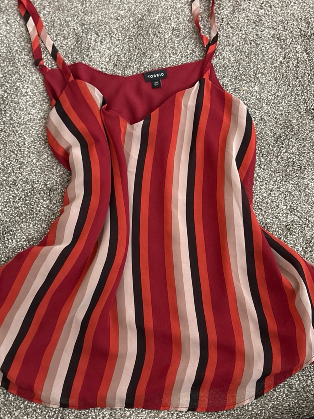 torrid Red Multi-Stripe Satin Cami Tank